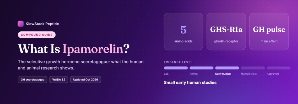 What is Ipamorelin: 5 amino acids, evidence level small early human studies