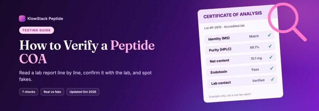 Example certificate of analysis showing identity, purity, net content and endotoxin checks